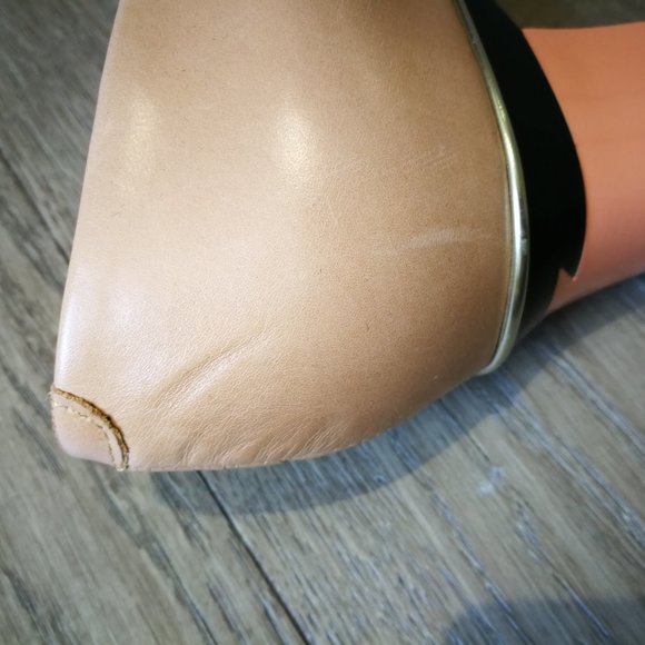 Tanya Heath Beige / Nude Pumps with Changeable Peach and Blue Block Heels (6) - Picture 7 of 12